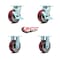 Service Caster 5 Inch Poly on Aluminum Caster Set with Roller Bearings 2 Brakes 2 Rigid SCC SCC-30CS520-PAR-TLB-2-R520-2 - alternate 4